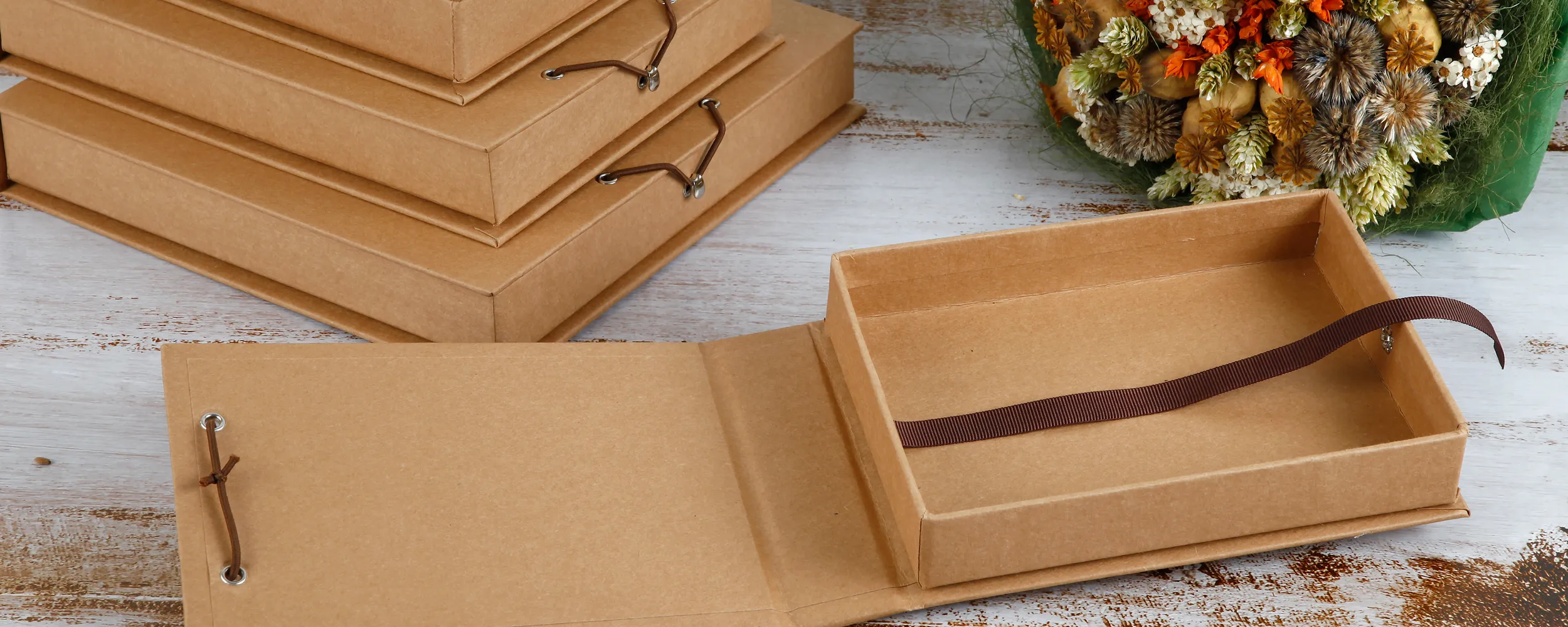 Caja kraft para fotos, sin apartado