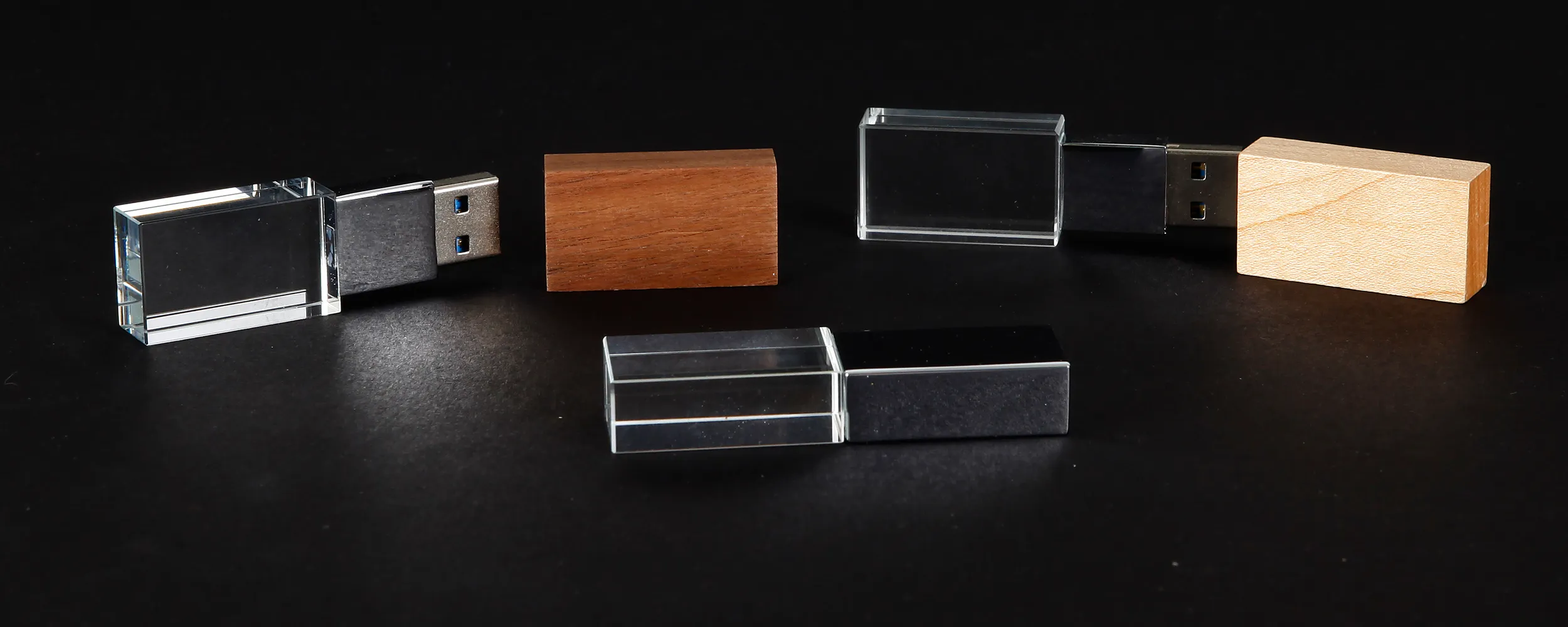 USB Cristal madera - metal