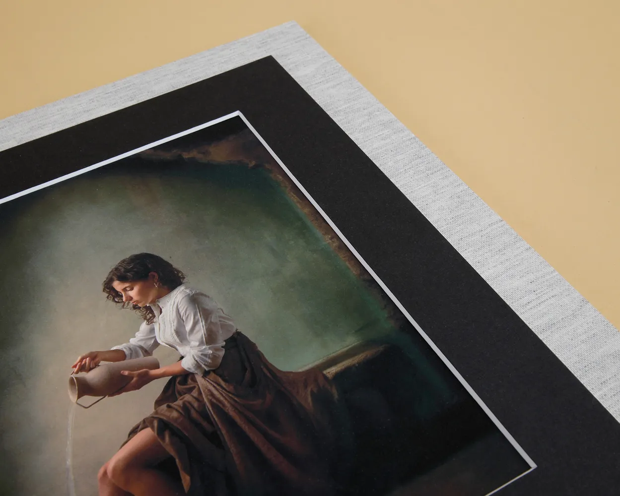 Cuadro passe-partout y textura