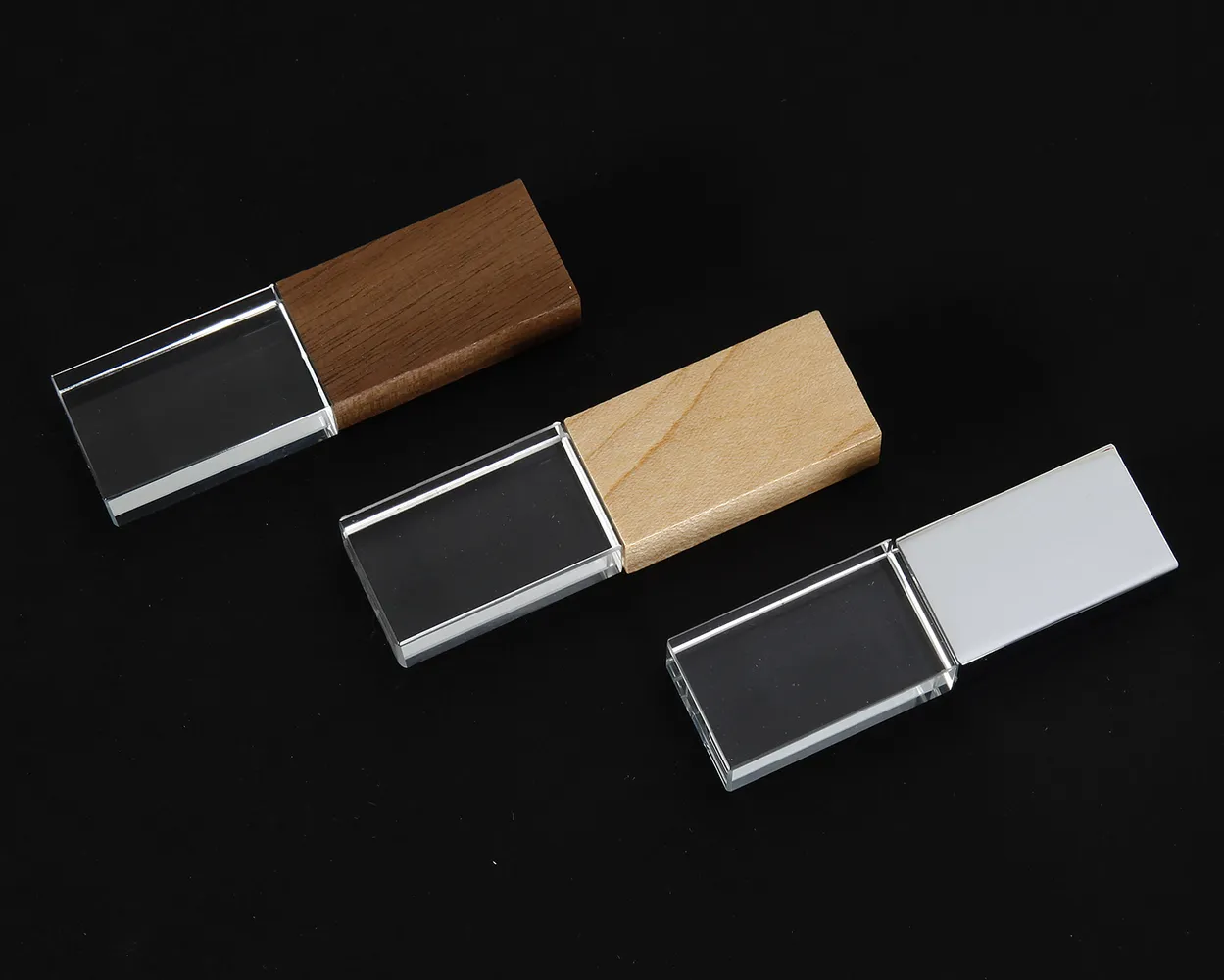 USB Cristal madera - metal