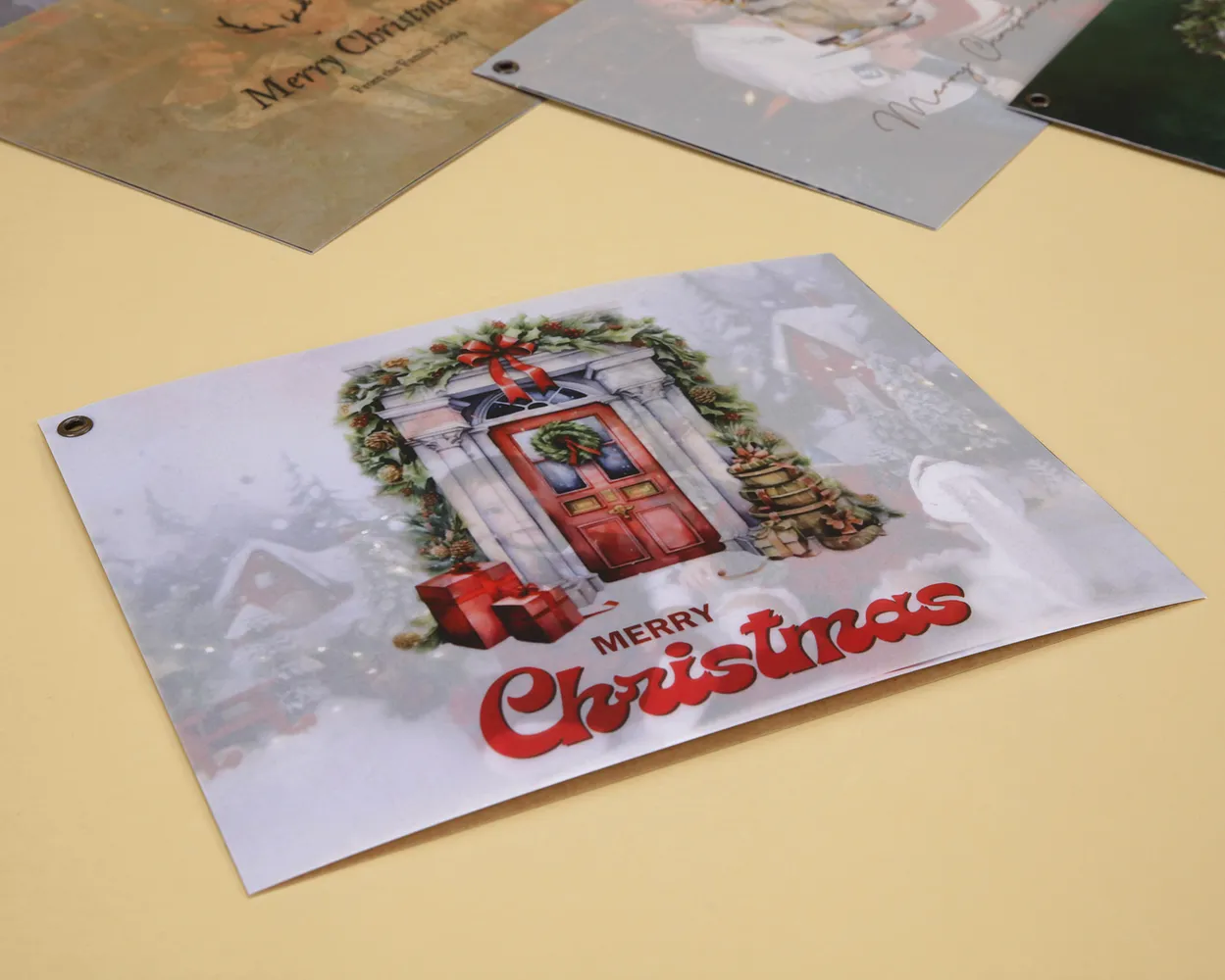 Christmas Card  papel vegetal+foto+kraft